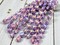 *10* 11mm Purple Washed Milky Crystal AB Folklore Flower Beads